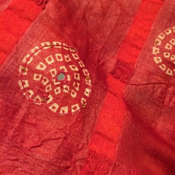 Indian/Pakistani/Bollywood Mirrorwork Gharchola/Bandhini Style Saree & Blouse - Picture 8 of 13